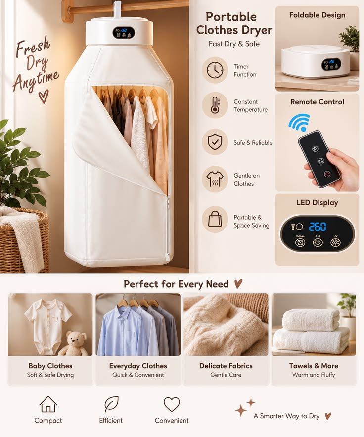 Folding Clothes Drying Heater